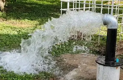 Pozo de agua terminado, perforado en el piedemonte llanero